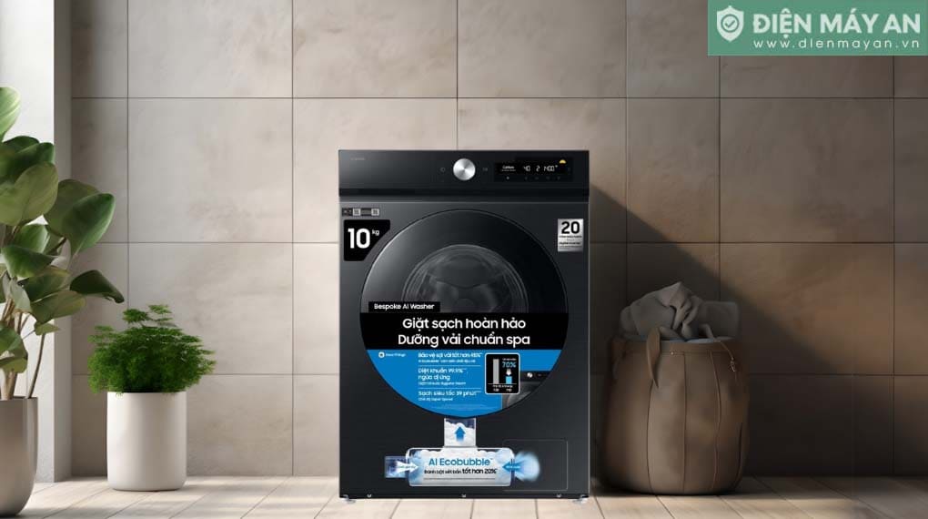 Máy giặt Samsung Bespoke AI EcoBubble Inverter 10 kg WW10DB7U34GBSV
